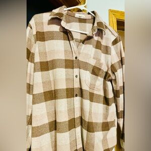 Pink plaid button down shirt